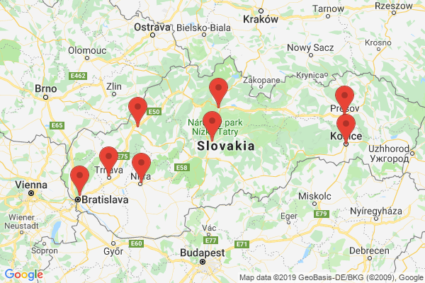 Google map: Bratislava, Nobelova16